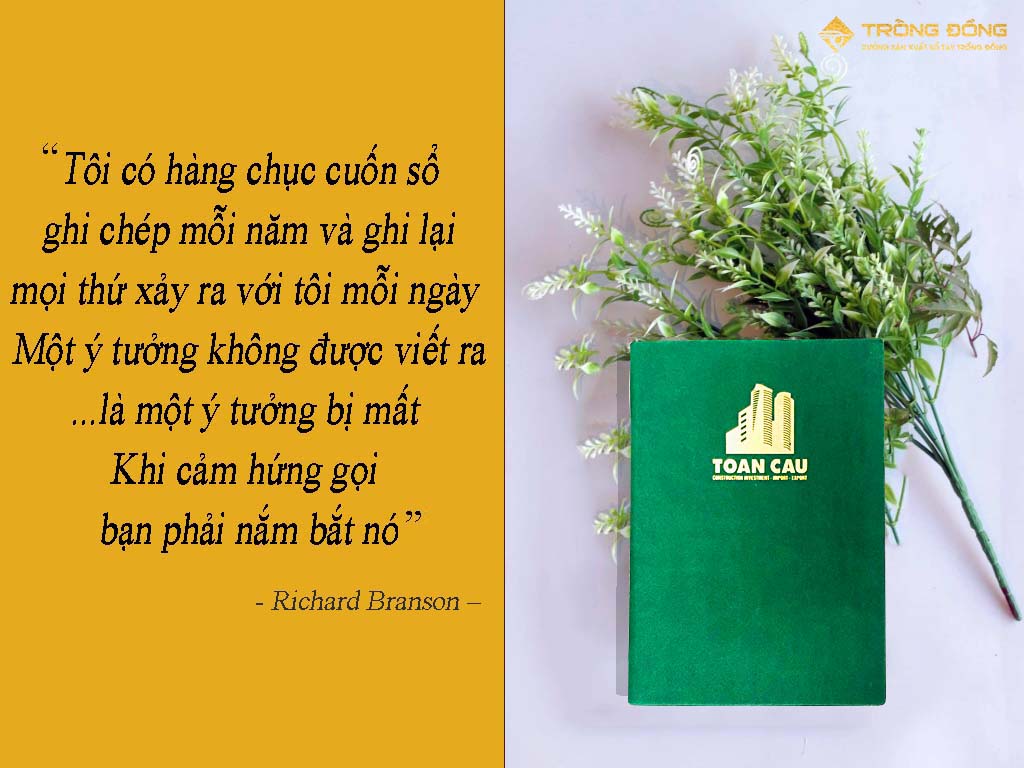 Sổ tay quà tặng và câu nói nổi tiếng của tỷ phú Richard Branson.